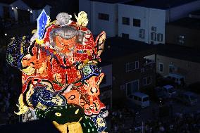 Doll-like lantern parade in northeastern Japan