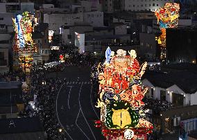 Doll-like lantern parade in northeastern Japan