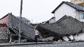 Aftermath of strong earthquake in Kumamoto
