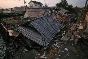 Aftermath of strong earthquake in Kumamoto
