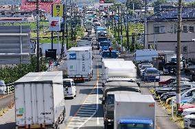 Aftermath of strong earthquake in Kumamoto