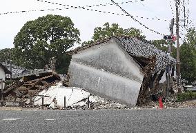 Aftermath of strong earthquake in Kumamoto