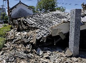 Aftermath of strong earthquake in Kumamoto