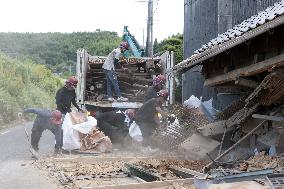 Aftermath of strong earthquake in Kumamoto