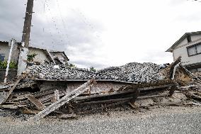 Aftermath of strong earthquake in Kumamoto