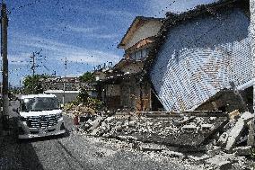 Aftermath of strong earthquake in Kumamoto