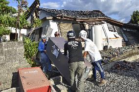 Aftermath of strong earthquake in Kumamoto