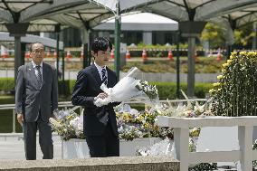 Japan Prince Hisahito visits Hiroshima