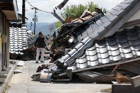 Aftermath of strong earthquake in Kumamoto