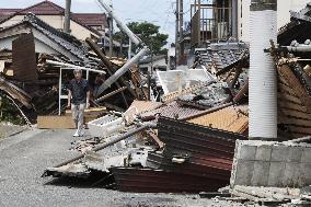 Aftermath of strong earthquake in Kumamoto