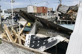 Aftermath of strong earthquake in Kumamoto