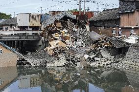 Aftermath of strong earthquake in Kumamoto