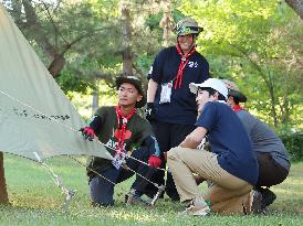 Prince Hisahito joins boy scout event in western Japan