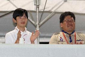 Prince Hisahito joins boy scout event in western Japan