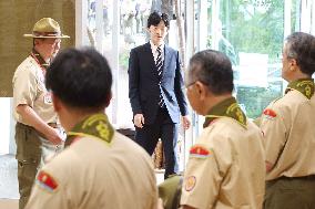 Prince Hisahito joins boy scout event in western Japan