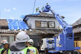 Aftermath of strong earthquake in Kumamoto