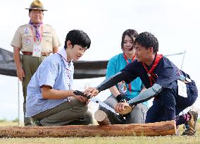 Prince Hisahito joins boy scout event in western Japan