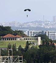 U.S. military parachute drill in Okinawa