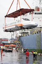 New high-speed train shipped to Taiwan from Japan