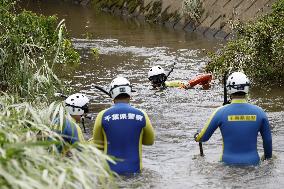 Aftermath of torrential rain in Chiba