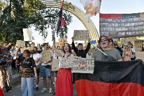 Kyiv protest seeking Fedorov's reinstatement as defense minister