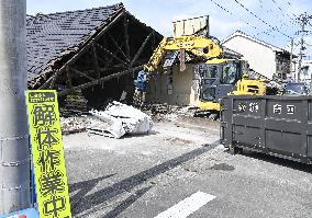 Aftermath of strong earthquake in Kumamoto