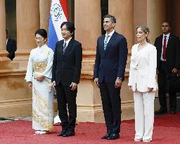 Japan crown prince, crown princess in Paraguay