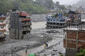 Aftermath of flash floods in Nepal