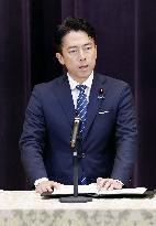 Japan defense minister speaks to senior members of SDF