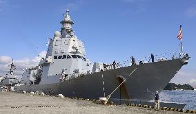 Italian Navy vessel docks in Yokosuka