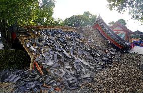 Aftermath of strong earthquake in Kumamoto