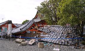 Aftermath of strong earthquake in Kumamoto