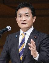 Japan's opposition party incumbent head Tamaki re-elected