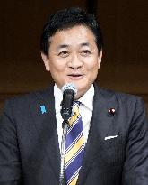 Japan's opposition party incumbent head Tamaki re-elected