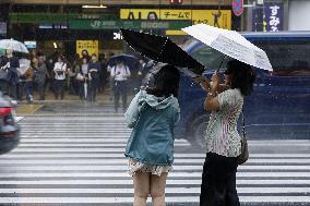 Heavy rain in Tokyo