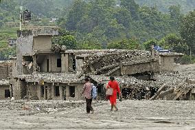 Aftermath of flash floods in Nepal