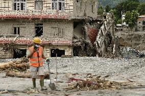 Aftermath of flash floods in Nepal