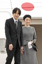 Japan's Crown Prince Fumihito departs for Norway