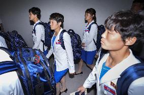 N. Korean athletes arrive in Japan for Asian Games