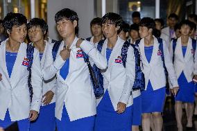 N. Korean athletes arrive in Japan for Asian Games