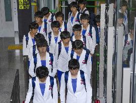 N. Korean athletes arrive in Japan for Asian Games