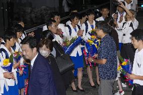 N. Korean athletes arrive in Japan for Asian Games