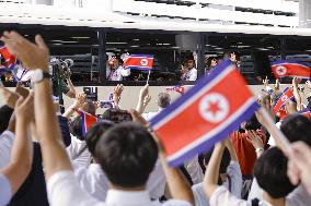 N. Korean athletes arrive in Japan for Asian Games