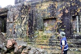 Damage at Temple of Preah Vihear in Cambodia