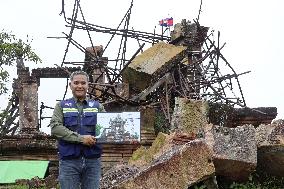 Damage at Temple of Preah Vihear in Cambodia