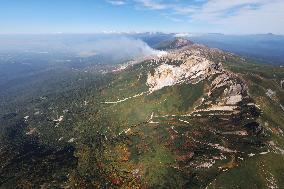 Mt. Tokachi volcano in northern Japan