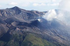 Mt. Tokachi volcano in northern Japan