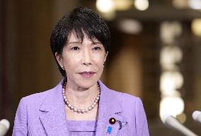 Japan PM Takaichi meets press before U.S. trip