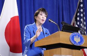 Japan PM Takaichi meets press in N.Y.