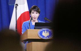 Japan PM Takaichi meets press in N.Y.